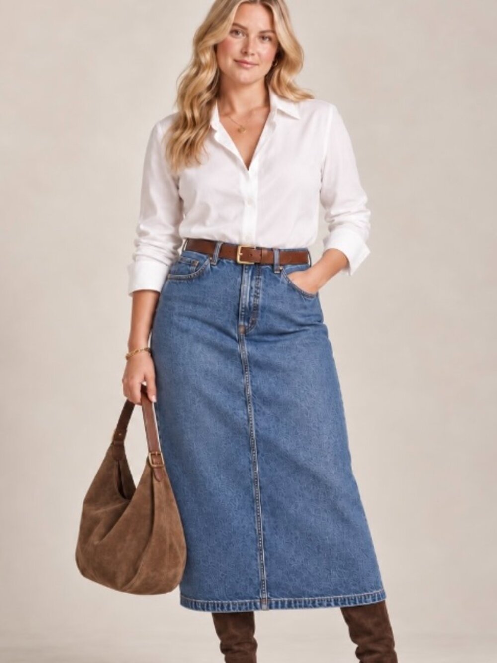 Lauren Jeans Co. Ralph Lauren women's denim skirt maxi size 14 classic